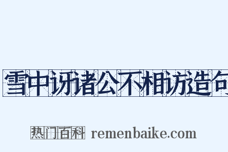 雪中讶诸公不相访造句是什么意思的图片